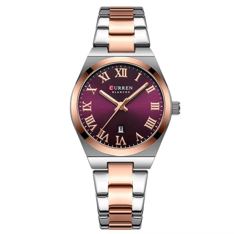 Наручний годинник Curren 9095 Gold/Silver/Pink