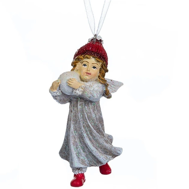 Новогодняя подвеска Ангелочек с шапочкой (2007-025)