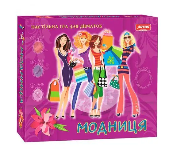 Настольная игра для девочек Модница 0239 игровое поле/4 фигурки кукол