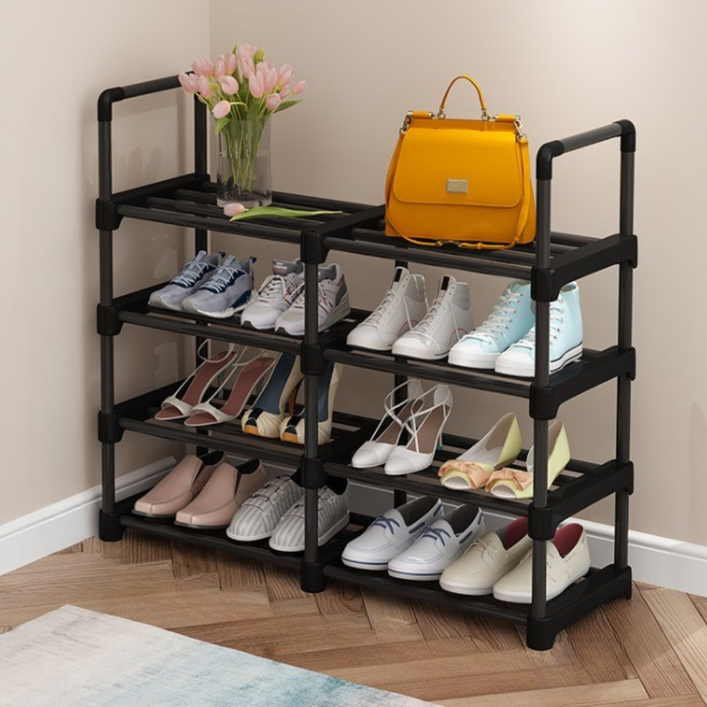 Органайзер для обуви разборной компактный с 4 полками 85х28х72 см Черный Органайзер для обуви разборной компактный с 4 полками 85х28х72 см Черный