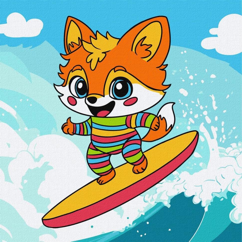 Картина за номерами Ideyka Літо Лисеня на хвилі KHO1249 25х25 см (RLT54082)