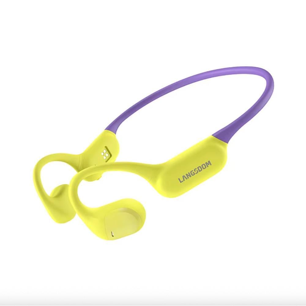 Наушники для бега Langsdom AirWave Pro BE19 со встроенной памятью 32Gb Yellow/Purple (118902286)