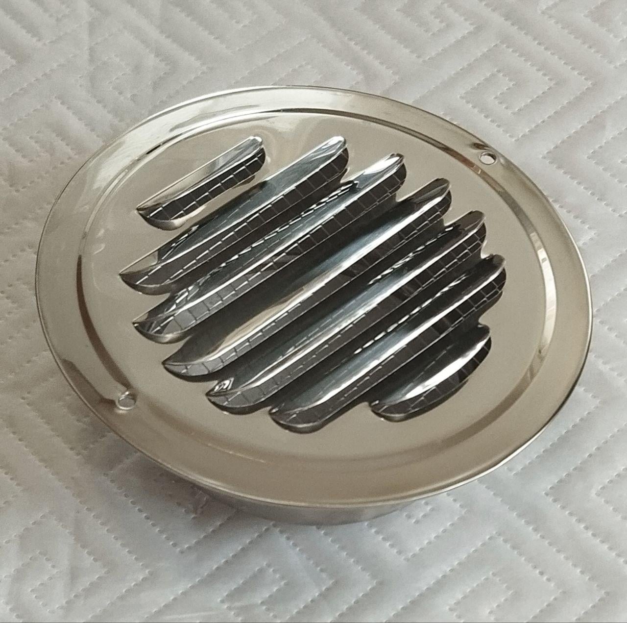 Вентиляційна решітка зовнішня з нержавіючої сталі 201 з сіткою d 100 мм Хром дзеркальний (25590677)