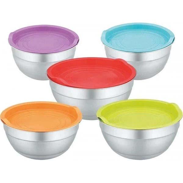 Набор лоханок с крышками Edenberg из нержавеющей стали 5 шт. (ЦБ-00033762)