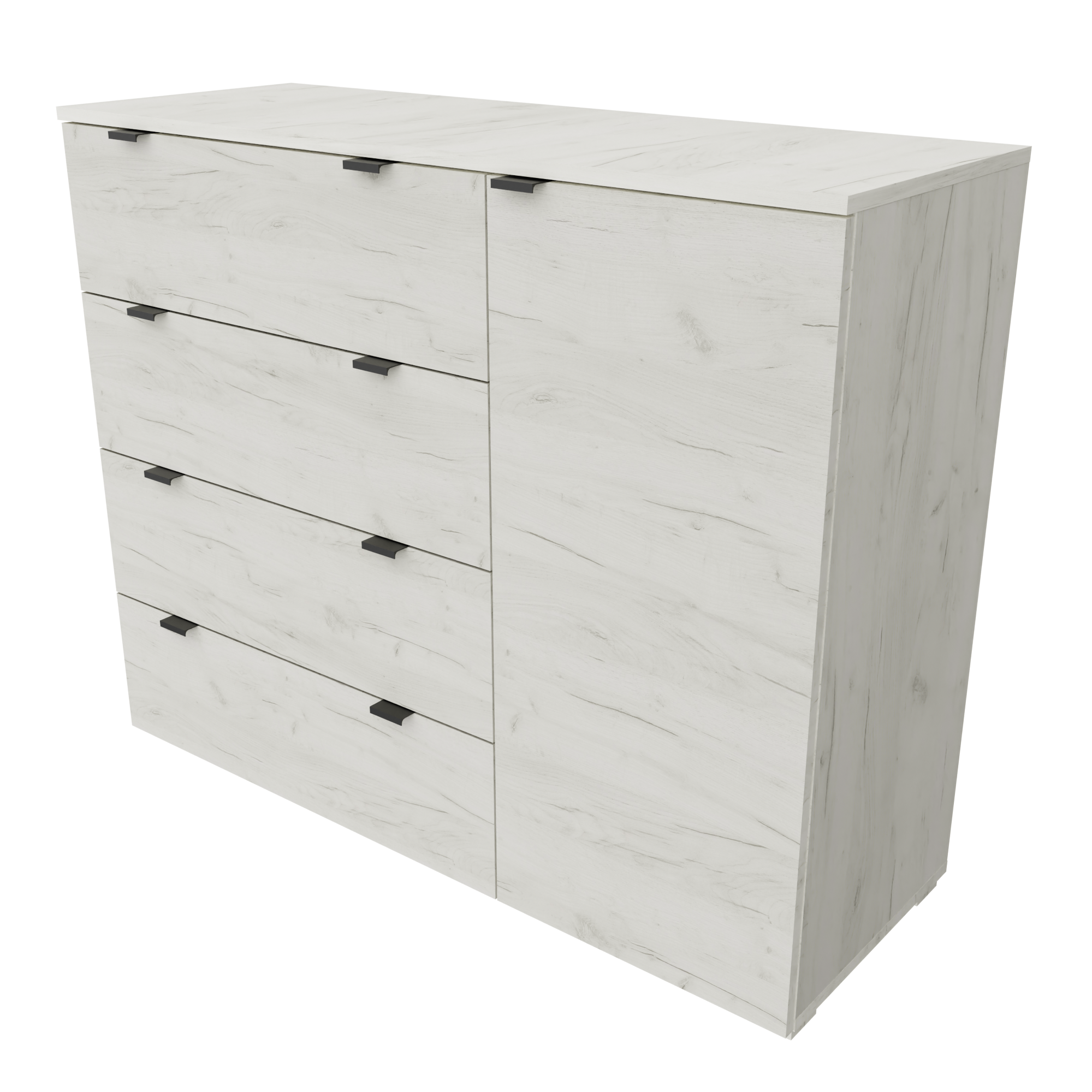 Комод Неман Симпл КС-1100 4х1 м Дуб крафт белый (5648450)