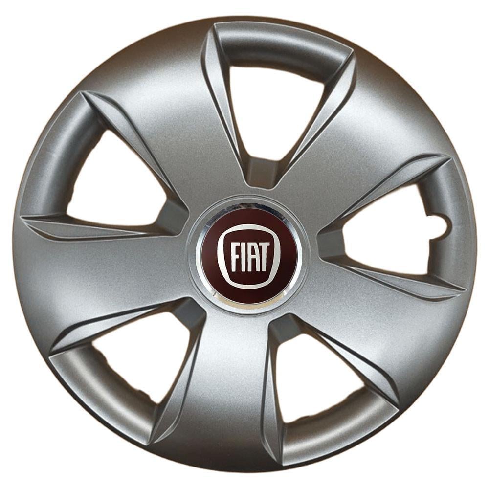 Ковпаки SJS 102 з логотипом Fiat 4 шт. R13 Срібний (2789080493)