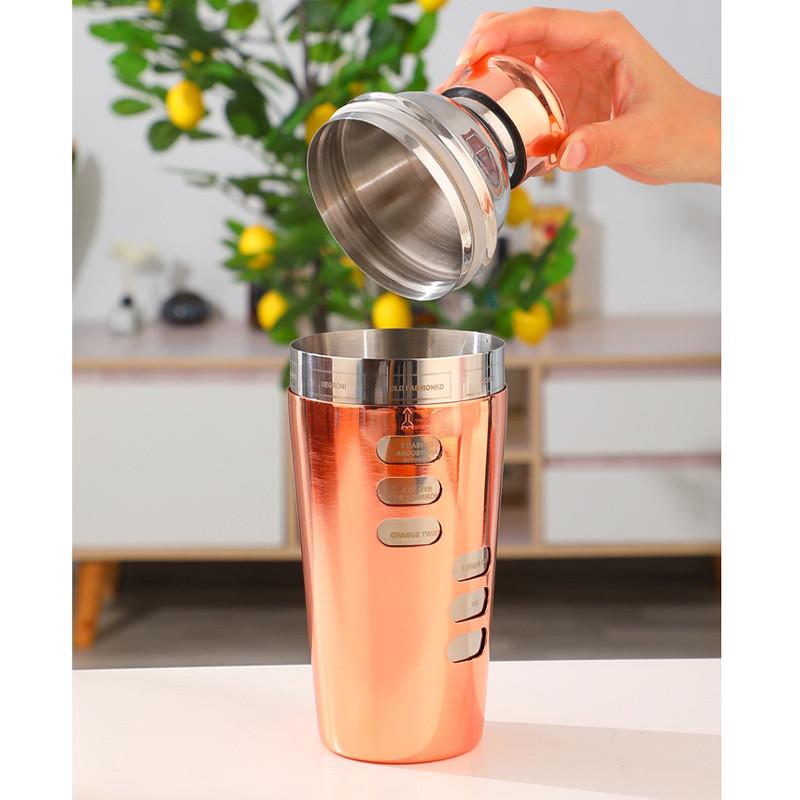 Шейкер для коктейлів Lesko FS7263 Rose Gold з нержавіючої сталі 600 мл (2662091743) - фото 5 Шейкер для коктейлів Lesko FS7263 Rose Gold з нержавіючої сталі 600 мл (2662091743) - фото 5