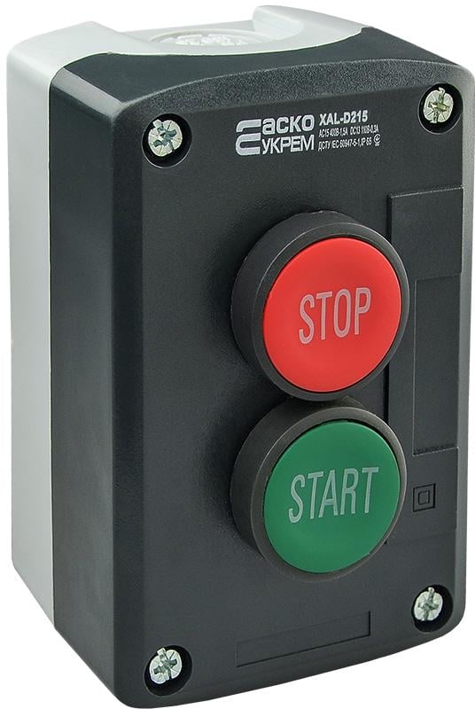 Пост двухместный АСКО-Укрем XAL-D215 Старт-Стоп 2.5А 220V 1NO+1NC IP54 (A0140020062)