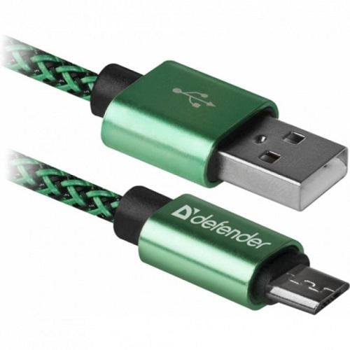 Кабель USB AM-micro BM Defender 87804 08-03T PRO 1 м Зелений (565360) Кабель USB AM-micro BM Defender 87804 08-03T PRO 1 м Зелений (565360)