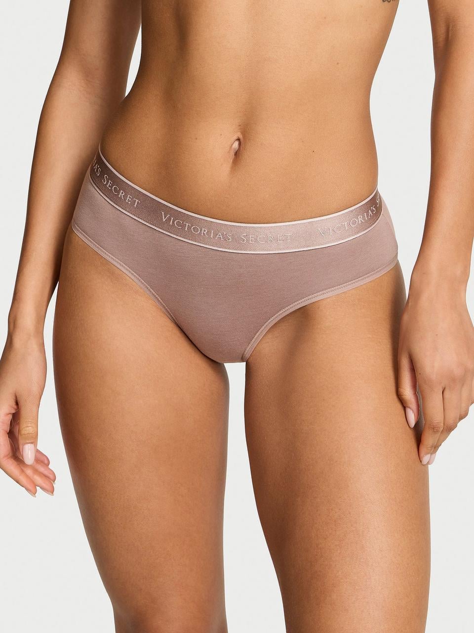 Трусики женские Victoria's Secret Exploded Logo Cotton Hiphugger XS Коричневый (3128543096)