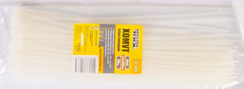 Хомут пластиковый MasterTool 3,6х300 мм 100 шт. Белый (20-1809)