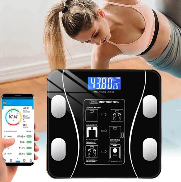 Смарт-весы напольные Smart Scale 180 кг 25x25 см Черный (2711316746) - фото 3 Смарт-весы напольные Smart Scale 180 кг 25x25 см Черный (2711316746) - фото 3