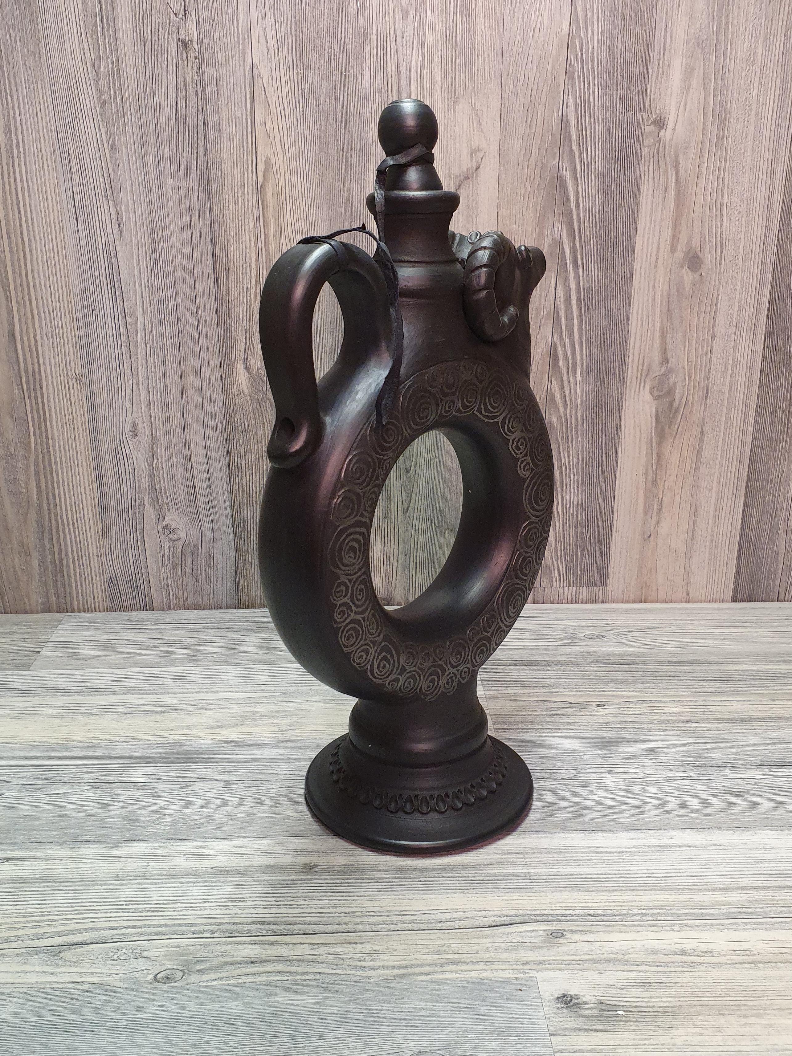 Куманец-штоф из глины ручная работа (5211) - фото 4 Куманец-штоф из глины ручная работа (5211) - фото 4