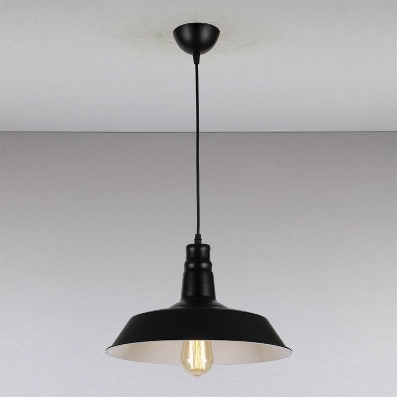 Світильник підвісний Light House LS-13241-1 BK WH 360 в стилі лофт Чорний