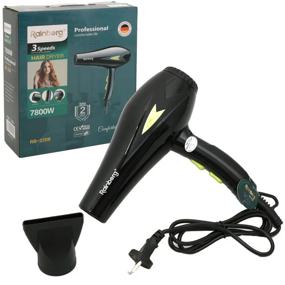 Фен для волос Rainberg RB-2208 7800 Вт Черный (ML-04918)