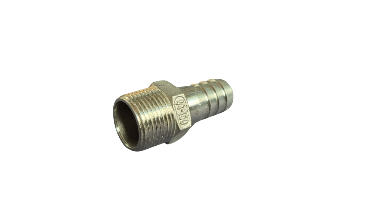 Штуцер шланговий різьбовий DN20 AISI304 BSPP ялинка н/ж сталь ЗР 20 мм 3/4" (29203028) - фото 1