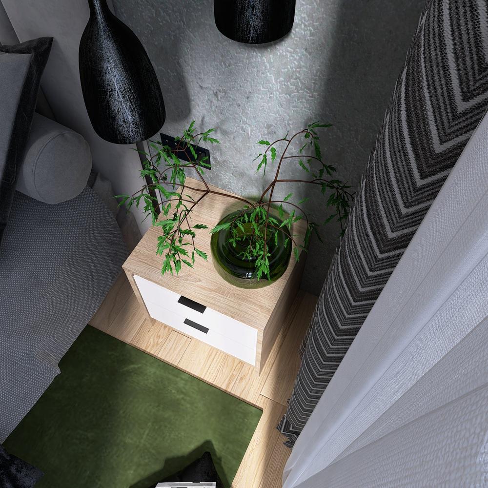 Тумба приліжкова Еверест Сіті-450 45,2х38х44,2 см Дуб сонома/Білий (EVR-071090) - фото 4 Тумба приліжкова Еверест Сіті-450 45,2х38х44,2 см Дуб сонома/Білий (EVR-071090) - фото 4