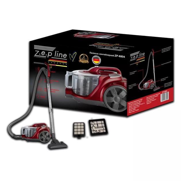 Пилосос Zepline ZP-6804 без мішка контейнерний 4 л 4000 Вт Червоний (ZP-6804)