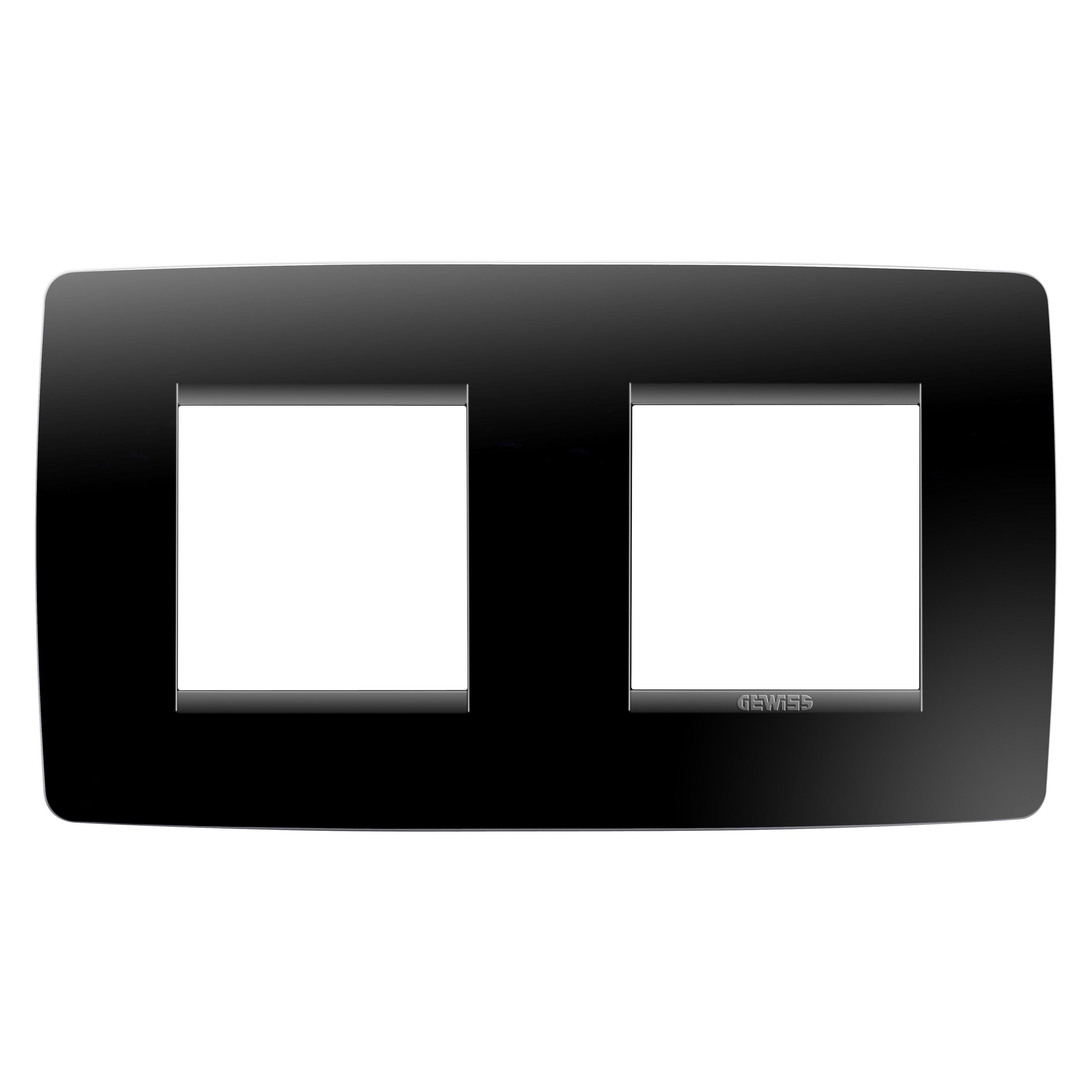 Рамка двомісна Gewiss Chorusmart ONE горизонтальна технополімер Чорний (GW16123TN)