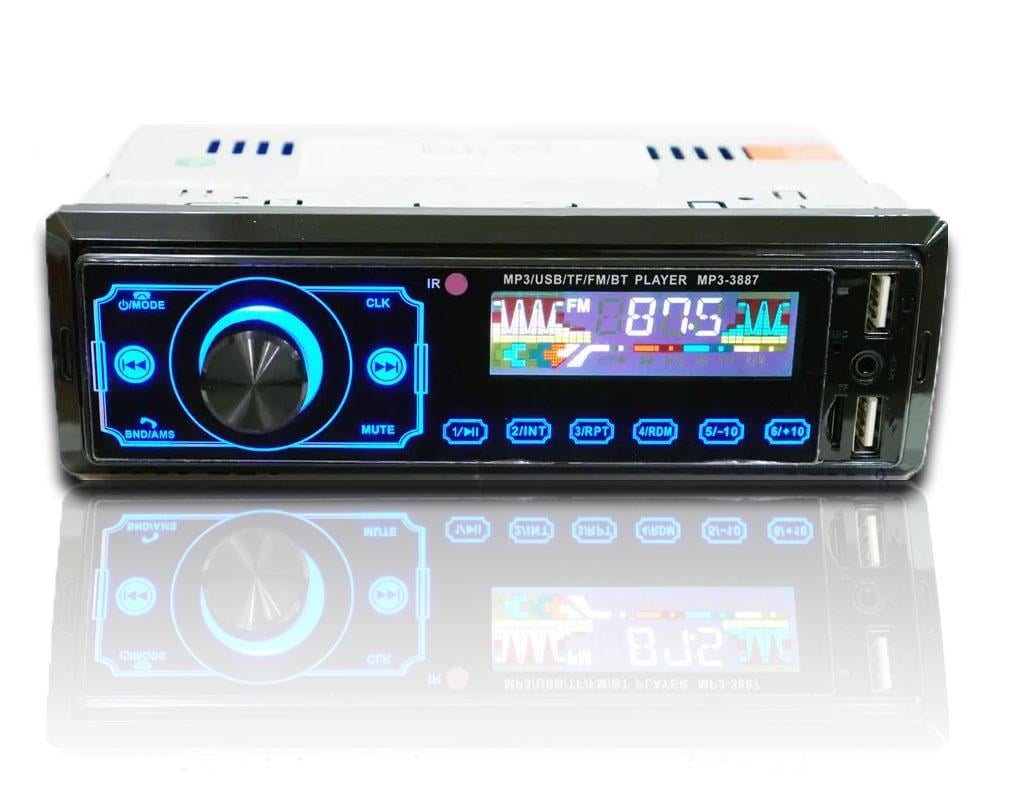 Автомагнитола 2xUSB/RGB SD/AUX/FM пульт 3887 ISO