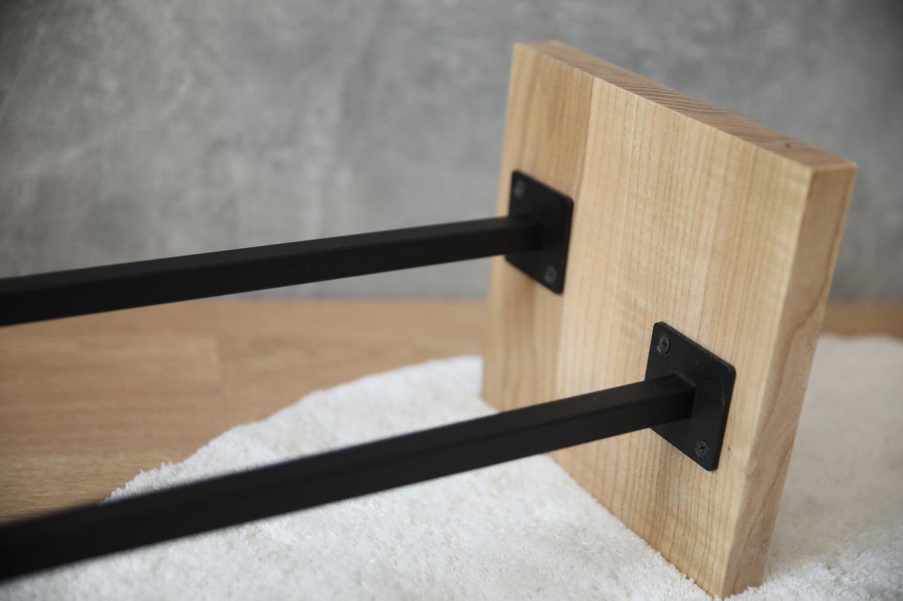 Полочка для обуви Shoe holder из металла и дерева 60х20х20 см (ML-81.3) - фото 7