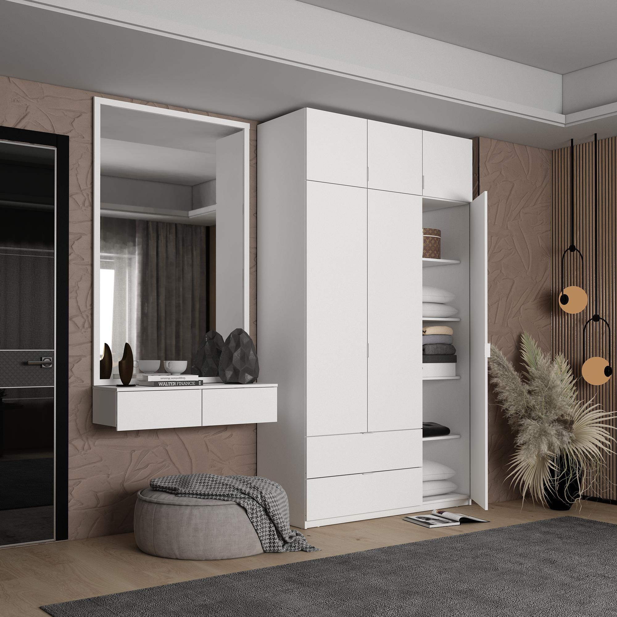 Шкаф для одежды Лукас 3 ДСП 120х50х240 см Белый (80737796)