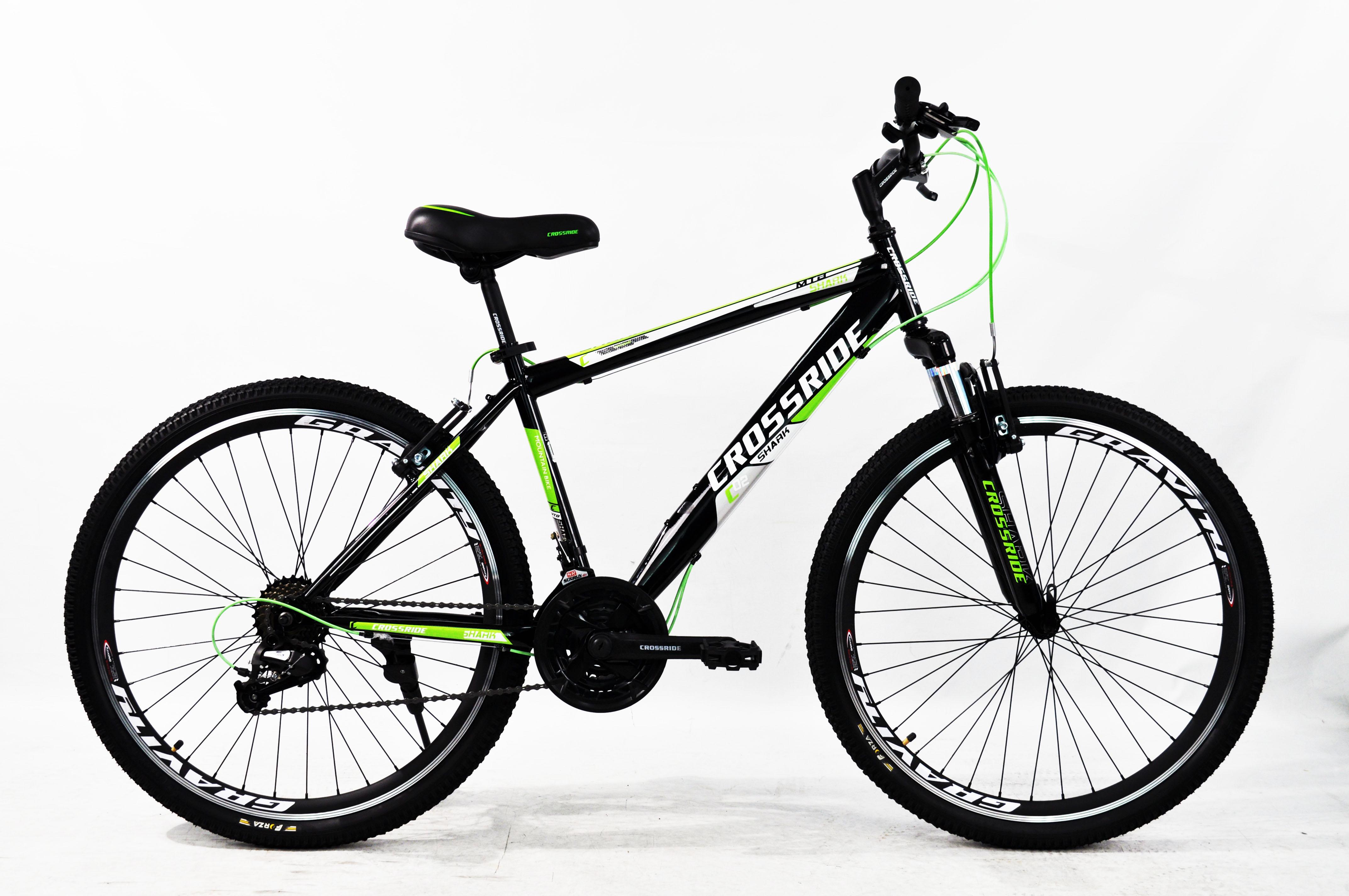 Велосипед CROSSRIDE 26" MTB ST SHARK Чорно-зелений (0173)