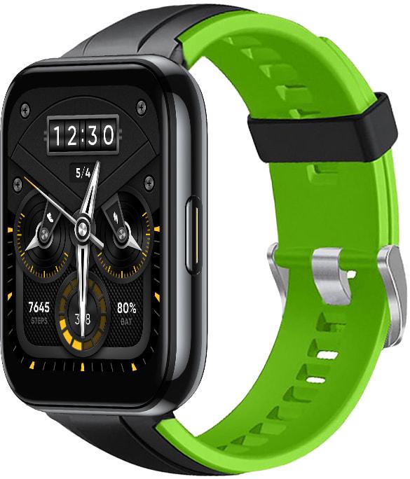 Ремешок Coholl для Realme Watch 2/2 Pro Black Green (37288-4A)
