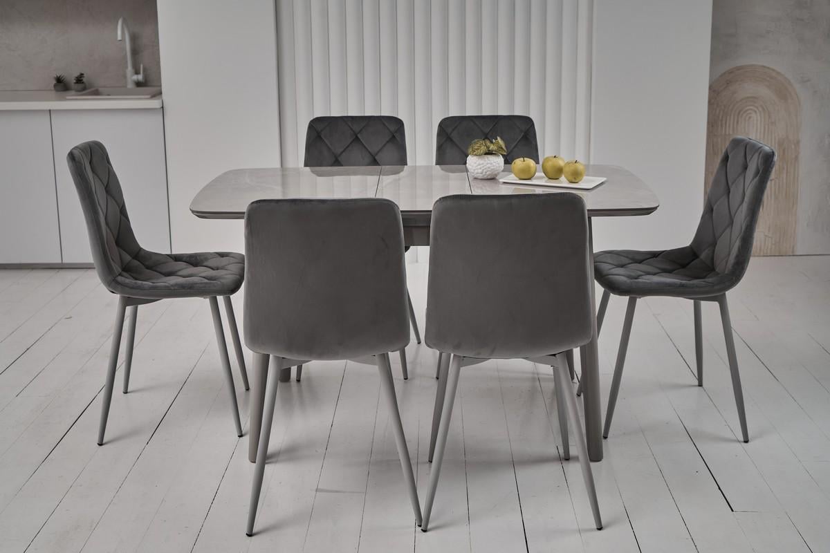 Стіл обідній розсувний Ветро 1100-1400x750x760 мм Калаката мрамур/Сірий (TМ-84) - фото 3 Стіл обідній розсувний Ветро 1100-1400x750x760 мм Калаката мрамур/Сірий (TМ-84) - фото 3