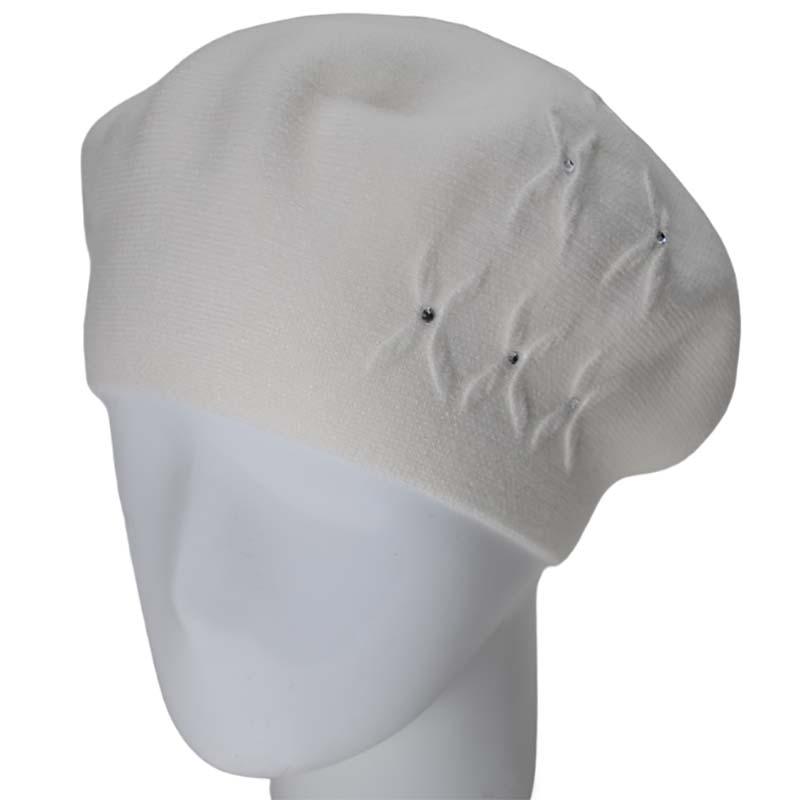 Берет женский из вискозной пряжи Novita Бинго L р. 57-58 Белый