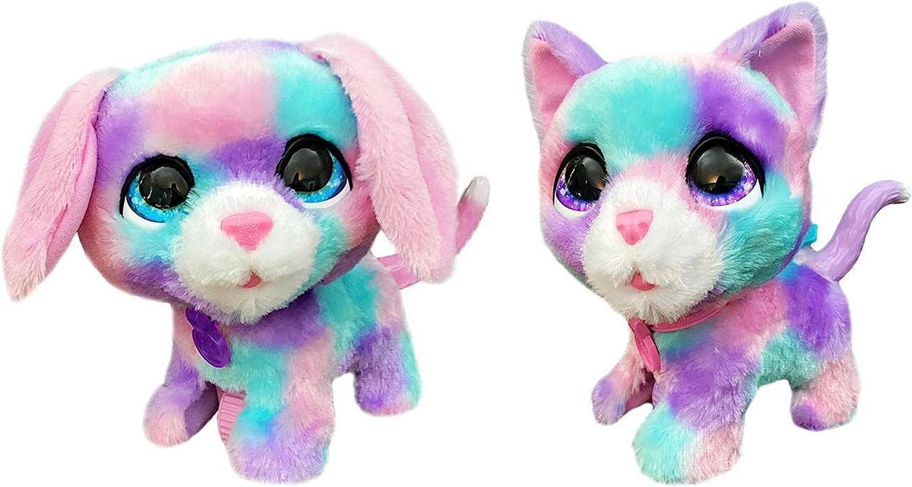 Интерактивная игрушка Furreal Walkalots Big Wags Cotton and Candy Hasbro Гламурный щенок и котенок на поводке (‎F2603)