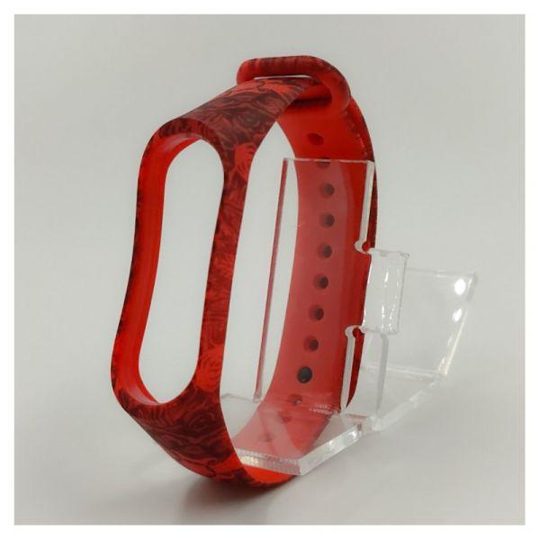 Ремешок силиконовый TCCG Для Mi Band 3/4 Pattern Red (12606152)
