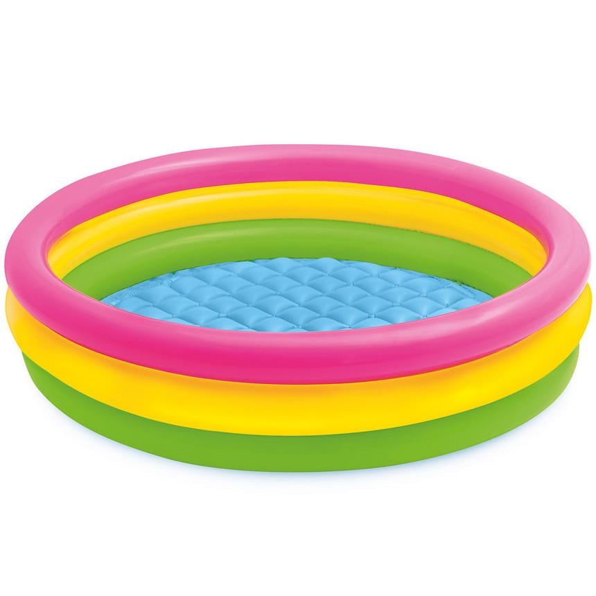 Басейн надувний для малюків Intex з м'яким дном 114 см Різнокольоровий (28443493)