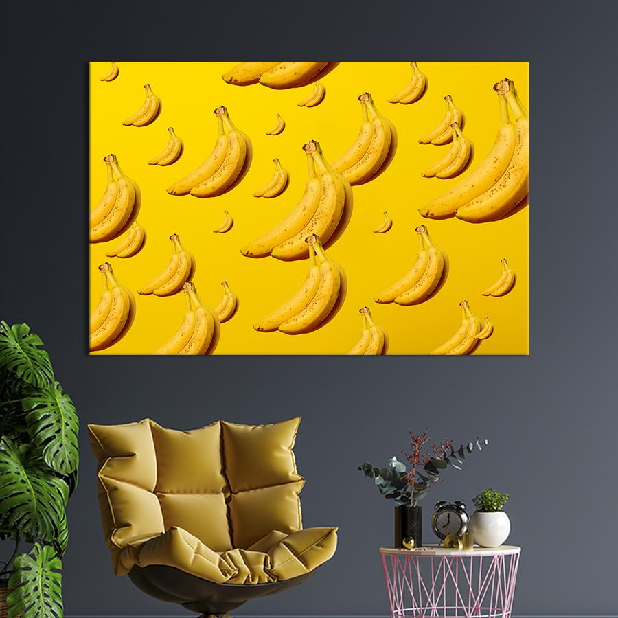 Настенний декор Бананы на жёлтом фоне 51x34 см (2047-1)