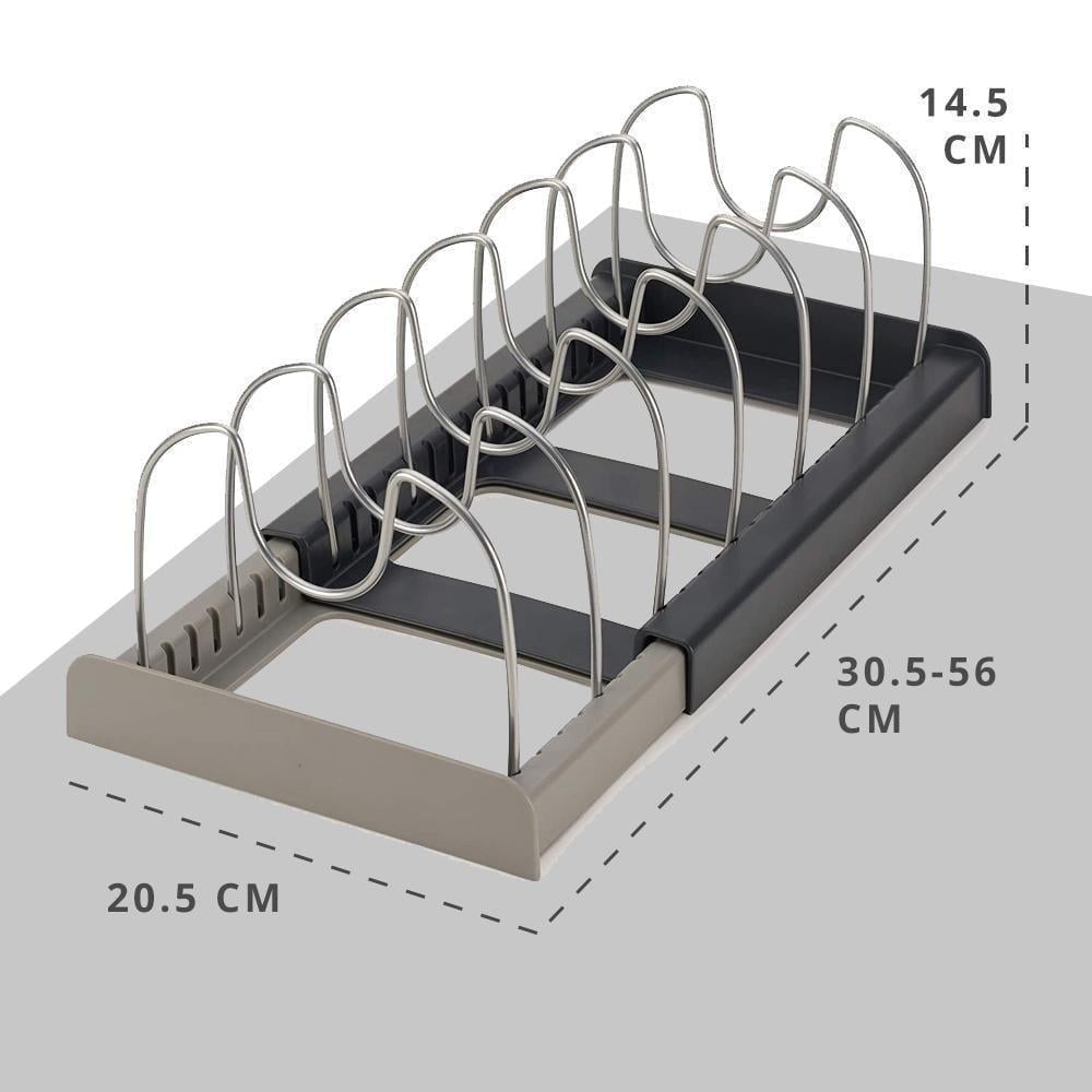 Підставка-органайзер кухонна для кришок/мисок/сковорідок/каструль розкладна (17841137) - фото 7