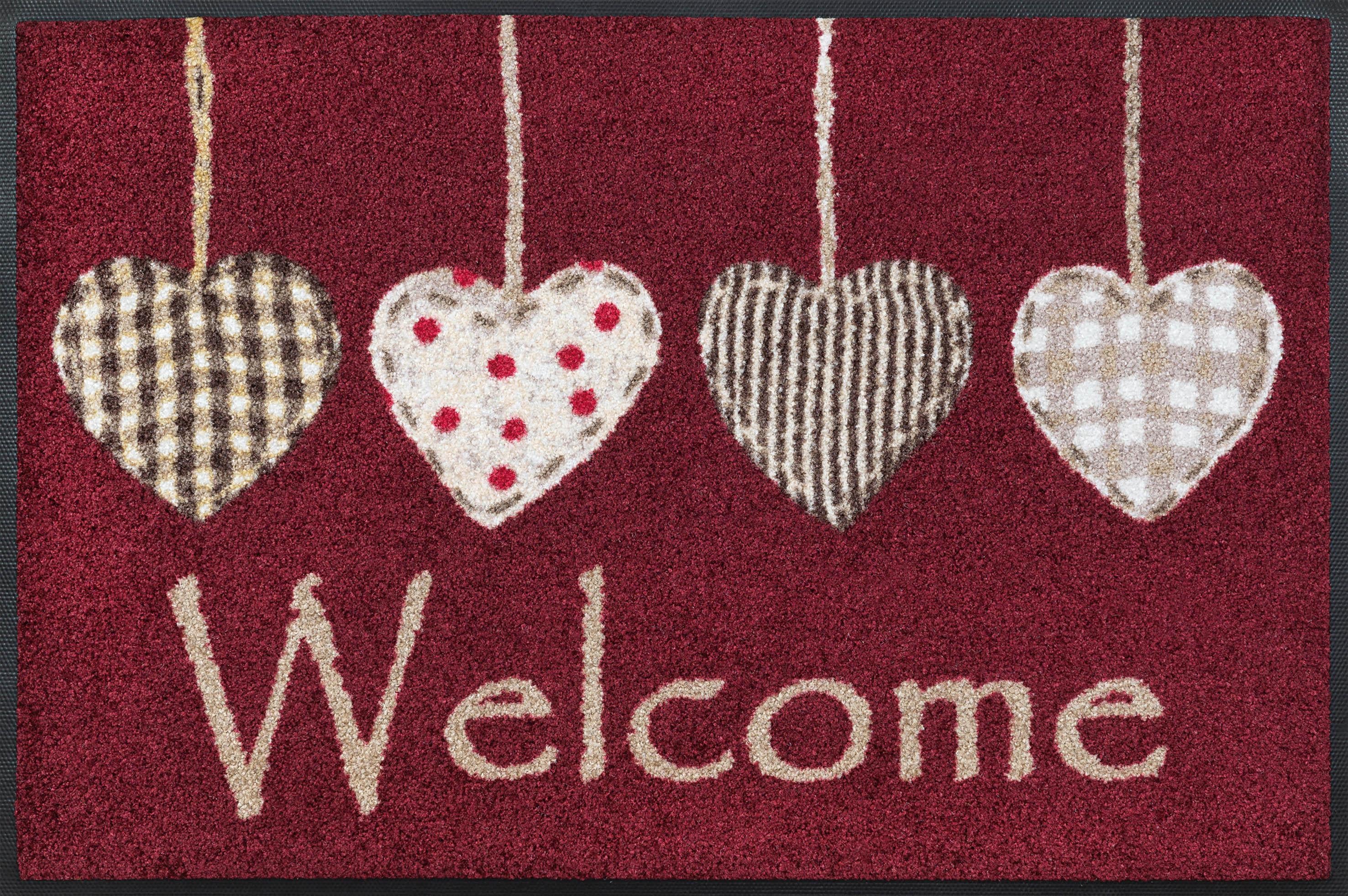Брудозахисний килимок Kleen Tex Cottage Hearts red 50x75 см (068648)
