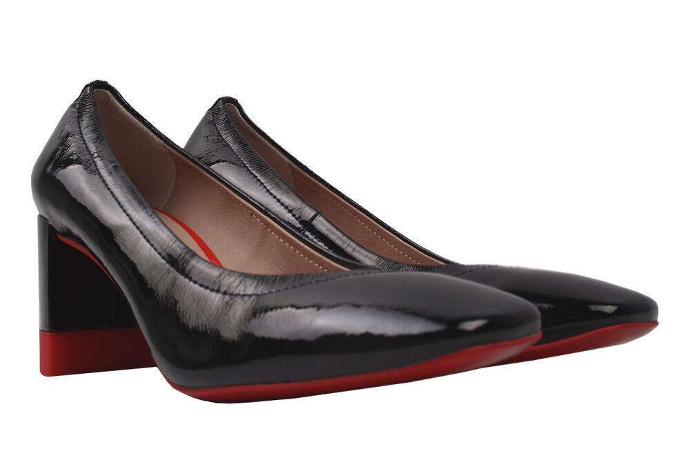 Туфли Sasha Fabiani на каблуке женские из лаковой кожи р. 40 Черный (4-20DT)