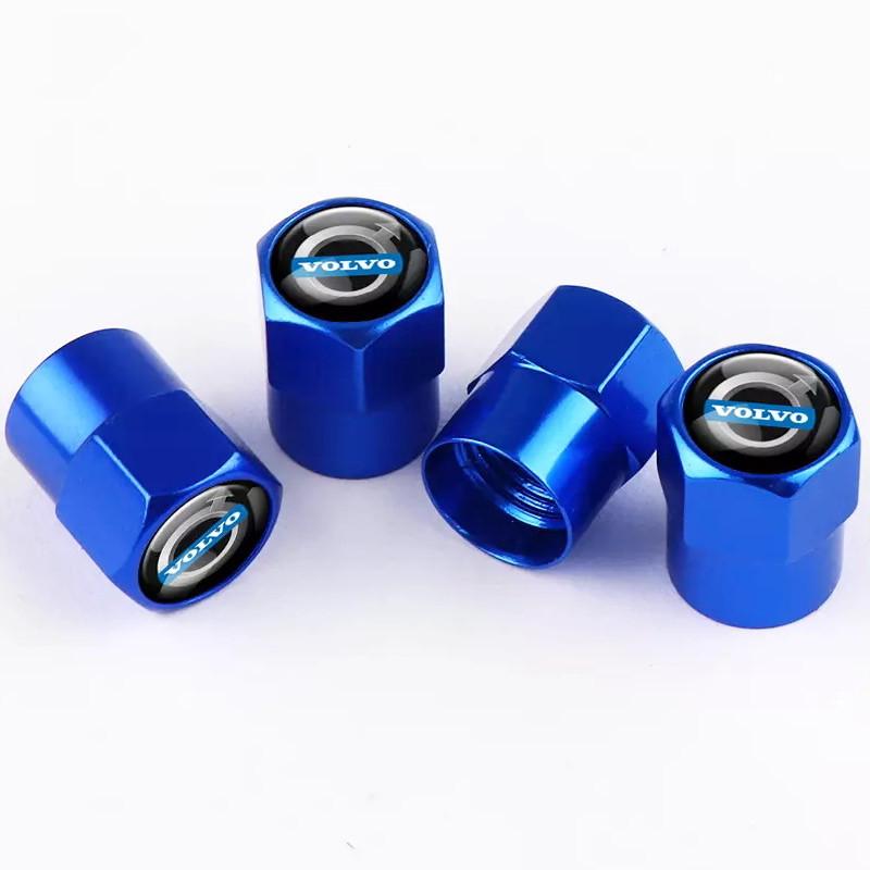 Набір ковпачків на ніпель SUNROZ Caps для автомобіля Volvo Short 4 шт. Blue (A67444) Набір ковпачків на ніпель SUNROZ Caps для автомобіля Volvo Short 4 шт. Blue (A67444)