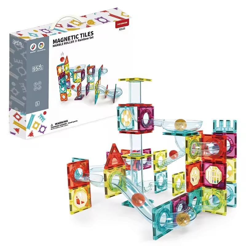 Конструктор-лабиринт трубчатый магнитный 95 деталей Разноцветный