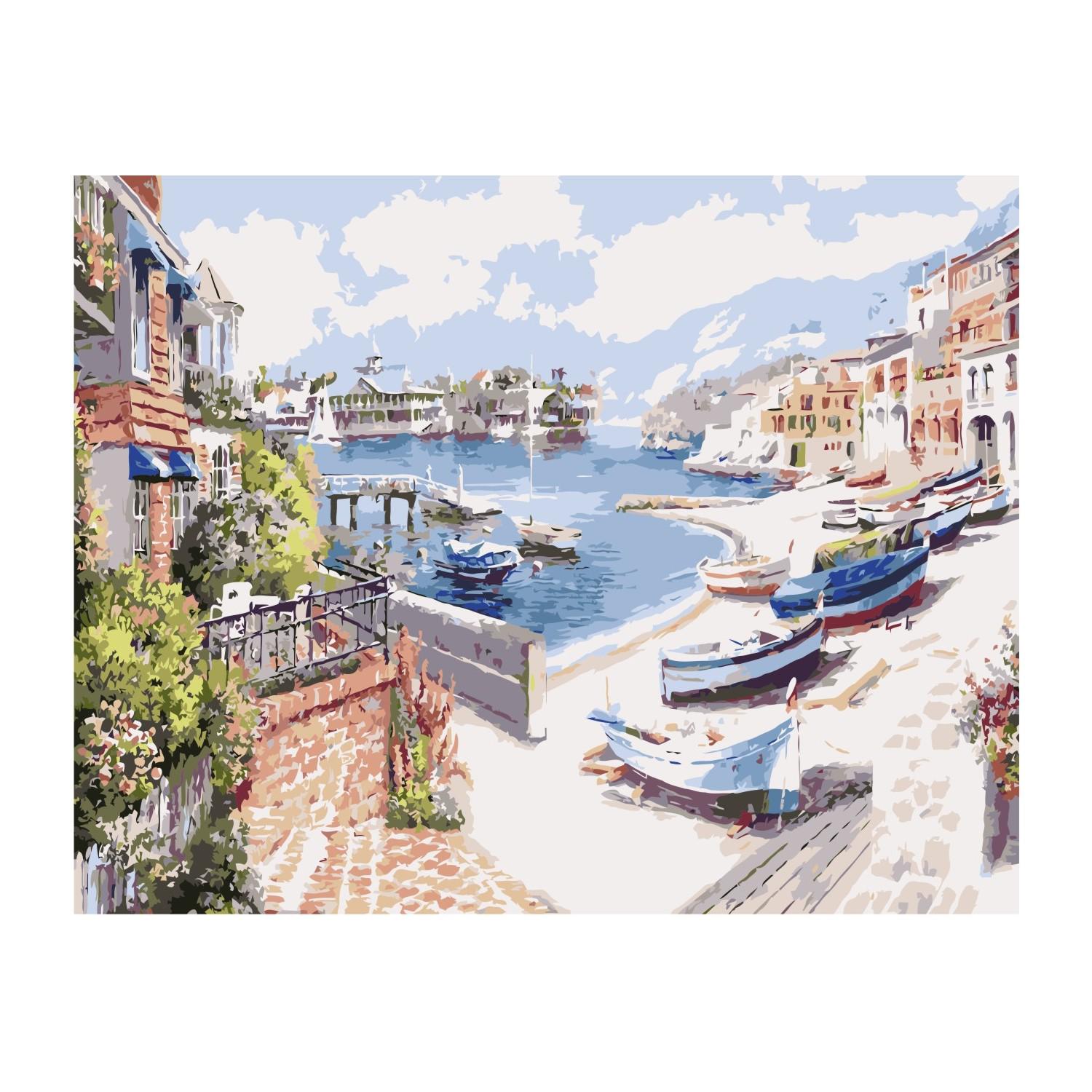 Картина по номерам Strateg Летний городской пейзаж 40x50 см (VA-0231)