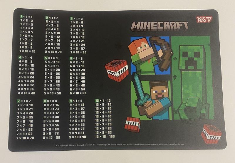 Подкладка для стола YES Minecraft таблица умножения (492362) Подкладка для стола YES Minecraft таблица умножения (492362)