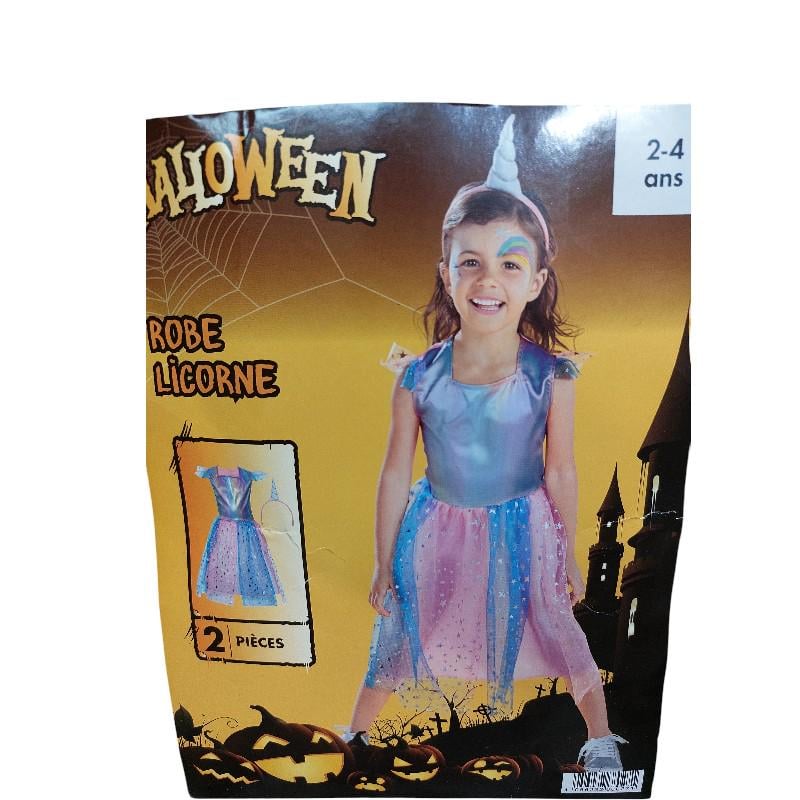 Платье детское Единорог 2-4 года Разноцветный (680271)