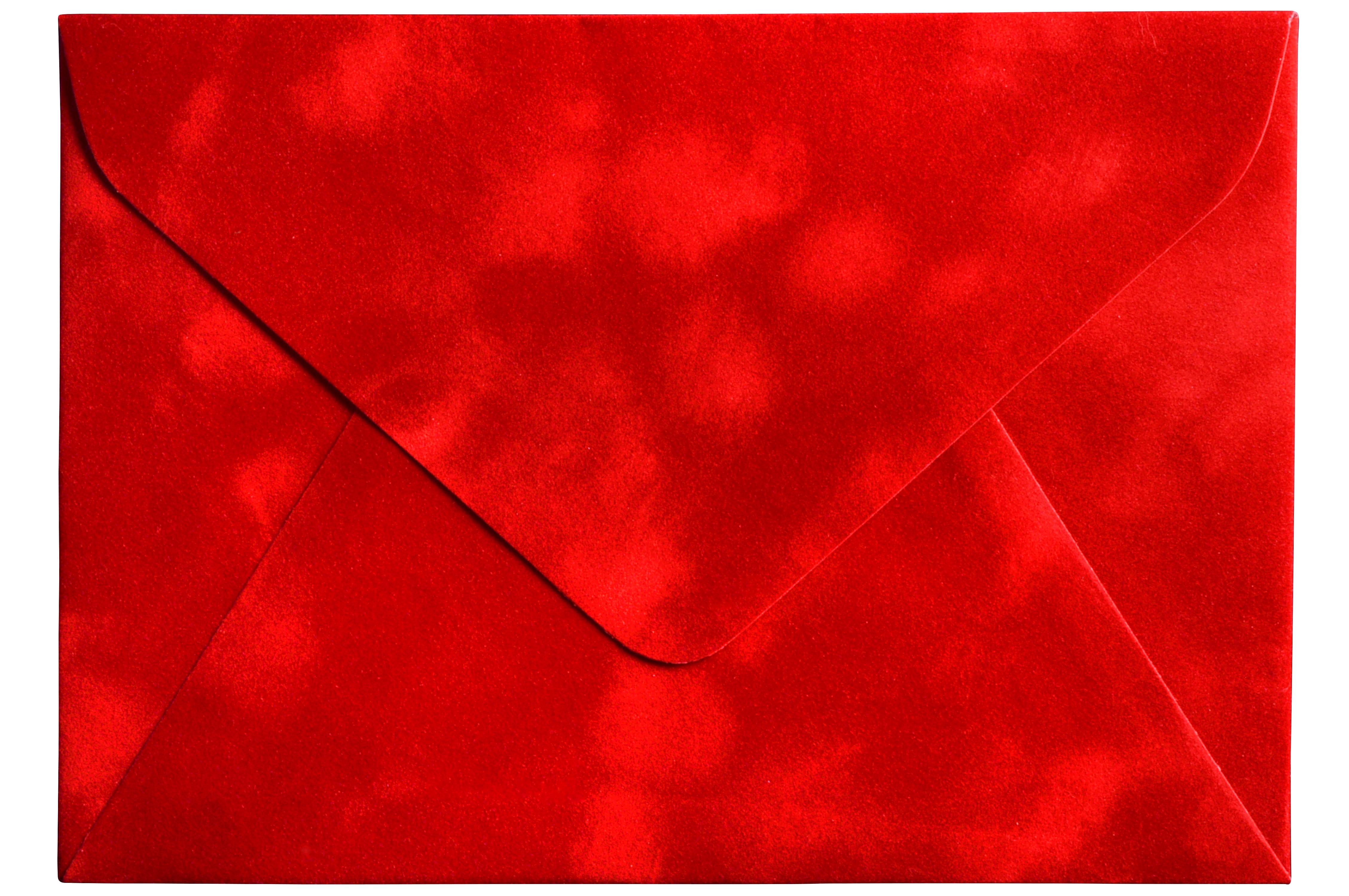 Конверт для денег C5 бархатный с легким мраморным эффектом 23х16 см Красный (393739701)