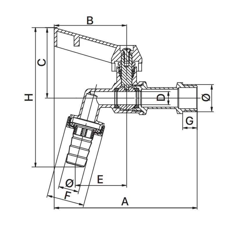 Кран для поливу Europroduct EP.3101 1/2" (EP6025) - фото 2 Кран для поливу Europroduct EP.3101 1/2" (EP6025) - фото 2