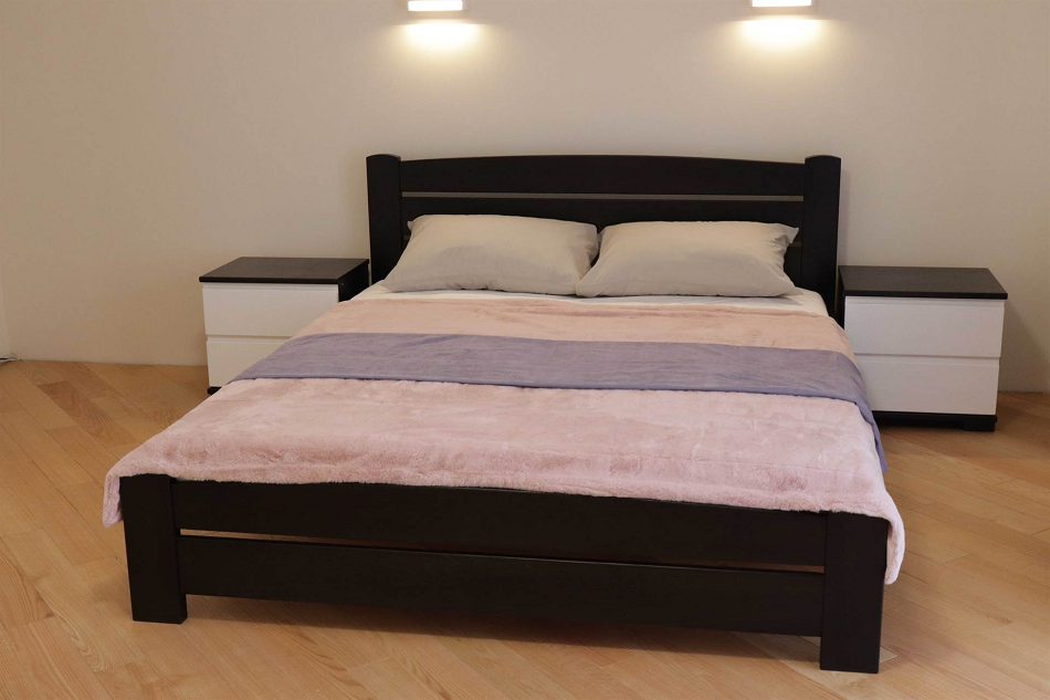 Кровать классическая двуспальная ДрімКО Дональд MAXI из массива бука покрытия лак 180х200 см Венге (30102)