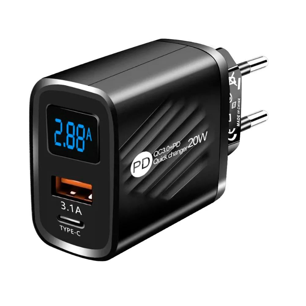 Зарядное устройство для Maerknon 20W 1 USB A/1 USB Type-C быстрая зарядка PD+QC3.0 (598-2222-1)