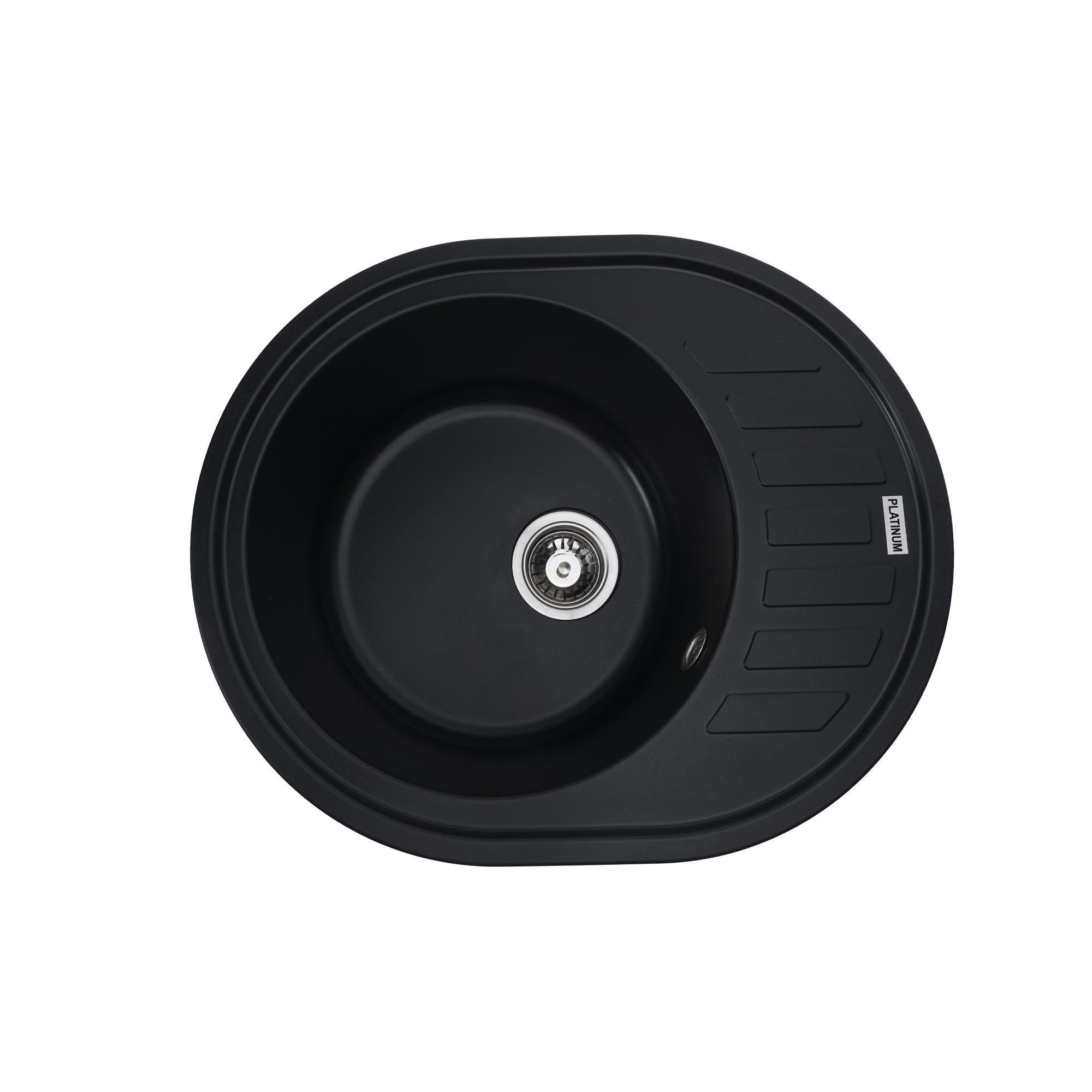 Мойка для кухни гранитная Platinum 6250 SOUL матовая Черный