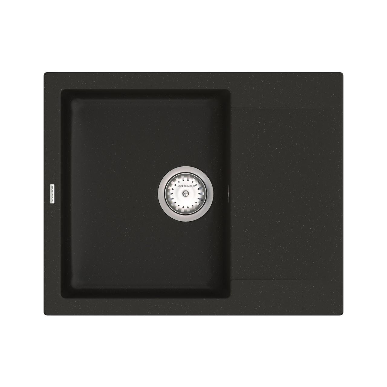 Кухонна мойка с сифоном Orman OMP 02.61 Black