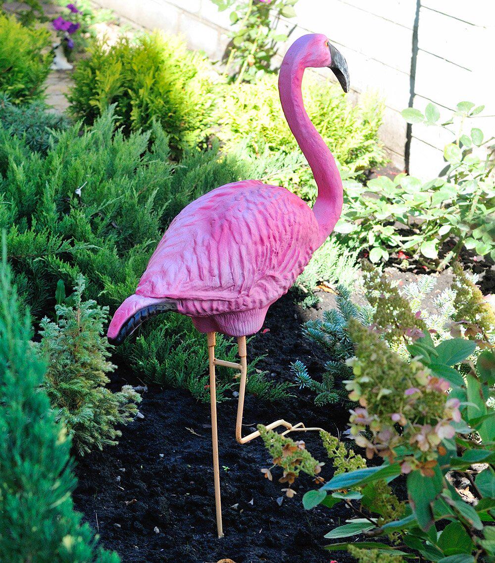 Садова фігура Фламінго на металевих лапах 88 см (33) - фото 7