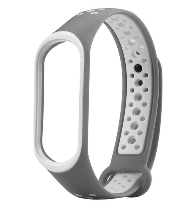 Ремешок для фитнес браслета Xiaomi Mi Band 3/4 Sport Grey/White